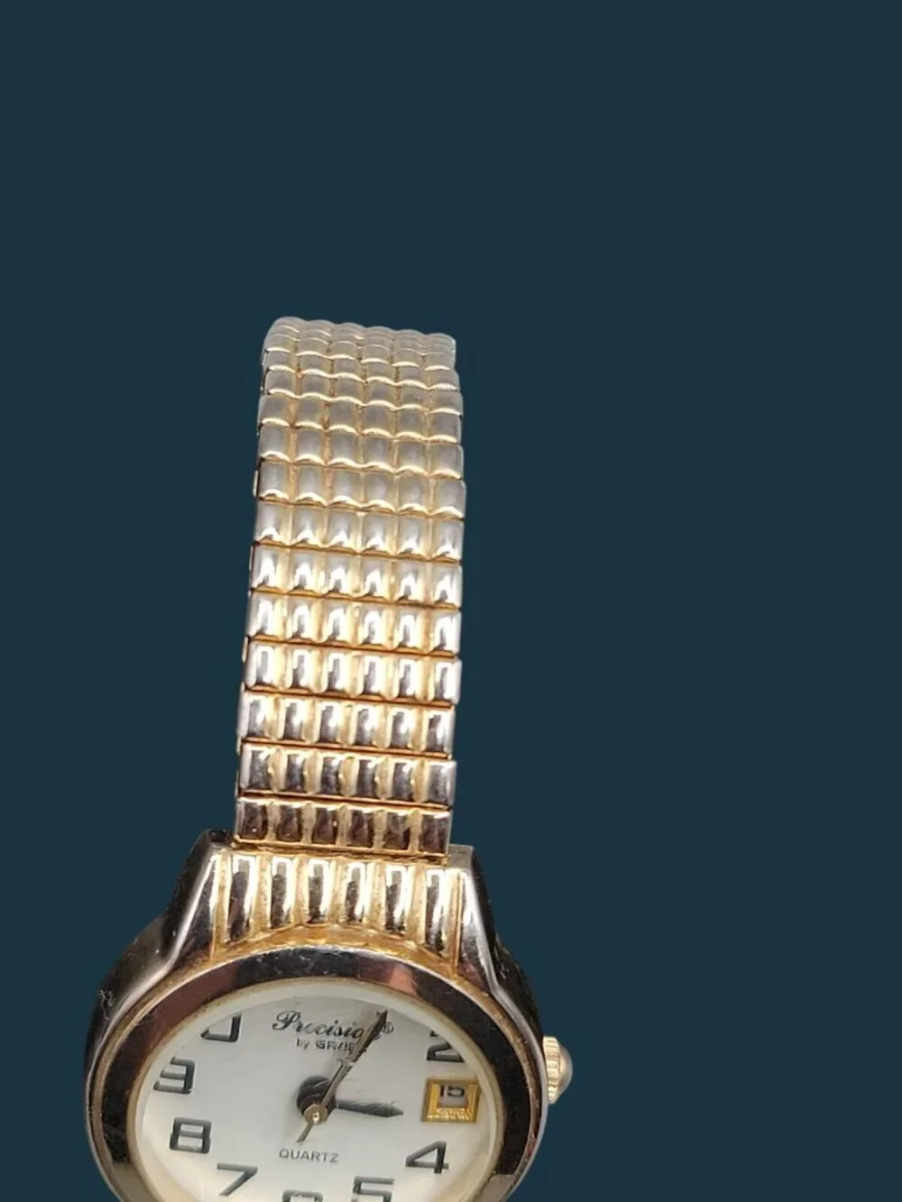 Gruen Precision Ladies Quartz Watch Thin Expansion Band Gold Tone GP435L 7
